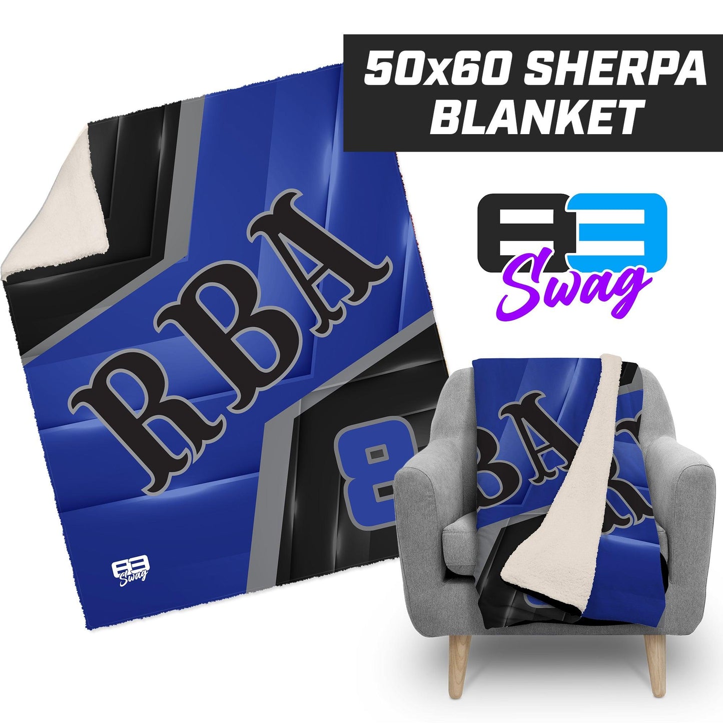 RBA Baseball 2024 Edition - 50”x60” Plush Sherpa Blanket - 83Swag