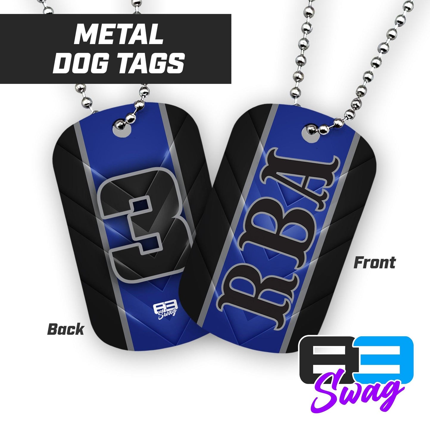 RBA Baseball 2024 Edition - Double Sided Dog Tags - Includes Chain - 83Swag