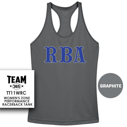 RBA Baseball 2024 Edition - Performance Women’s Racerback T - MULTIPLE COLORS AVAILABLE - 83Swag