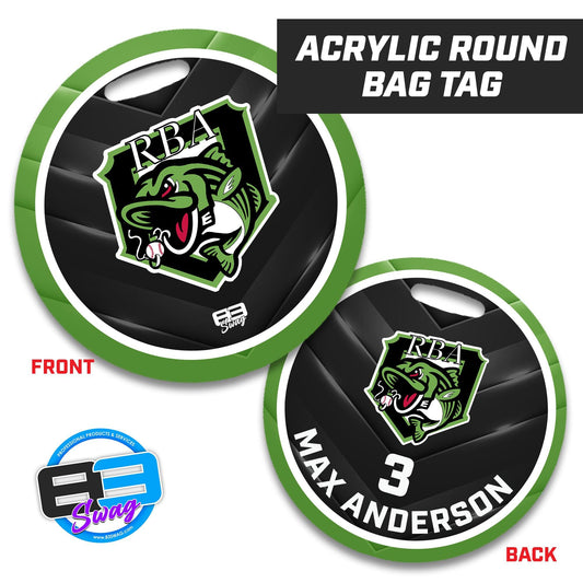 RBA Stripers Baseball - 4" Circle Hard Acrylic Bag Tag - 83Swag