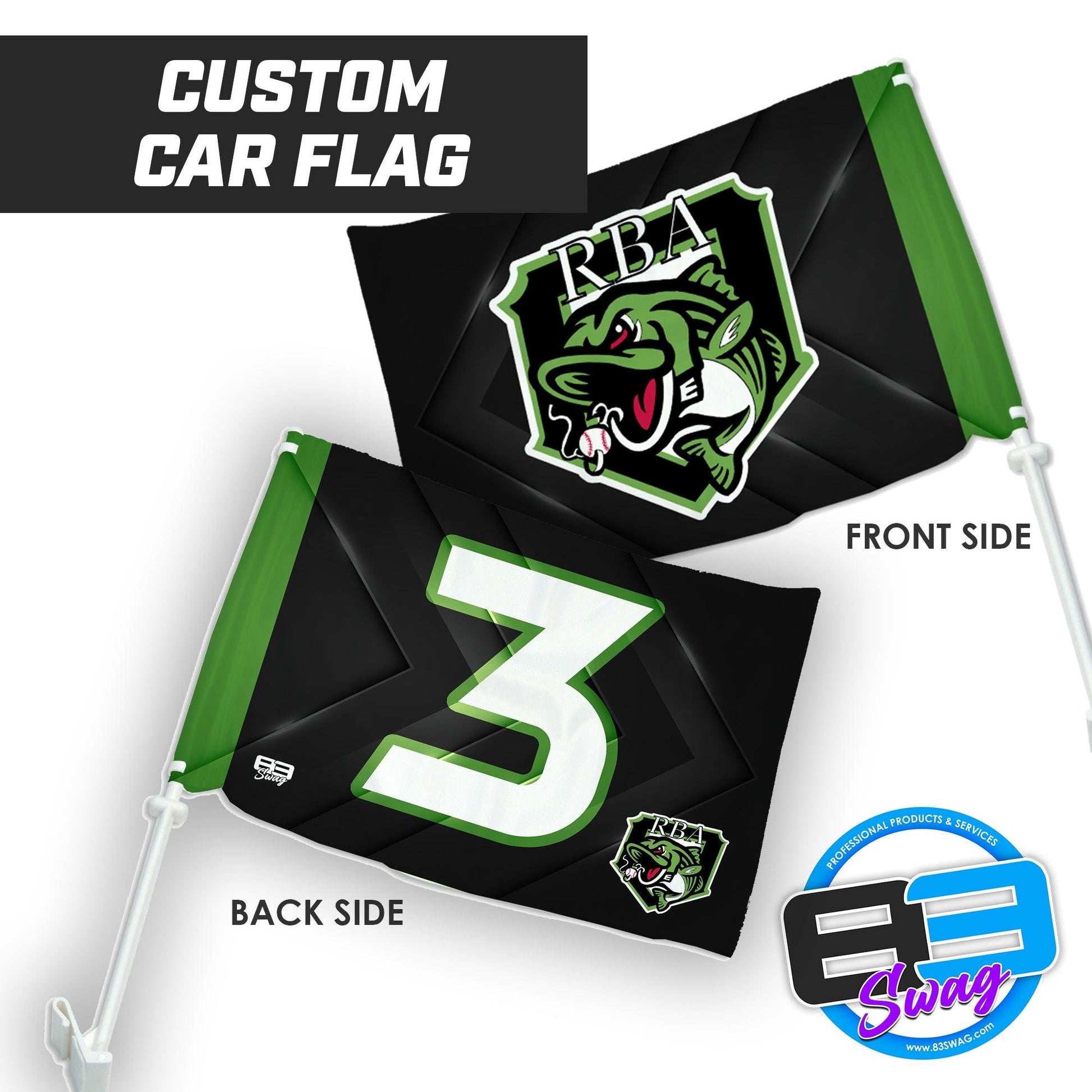 RBA Stripers Baseball - Car Flag - 83Swag