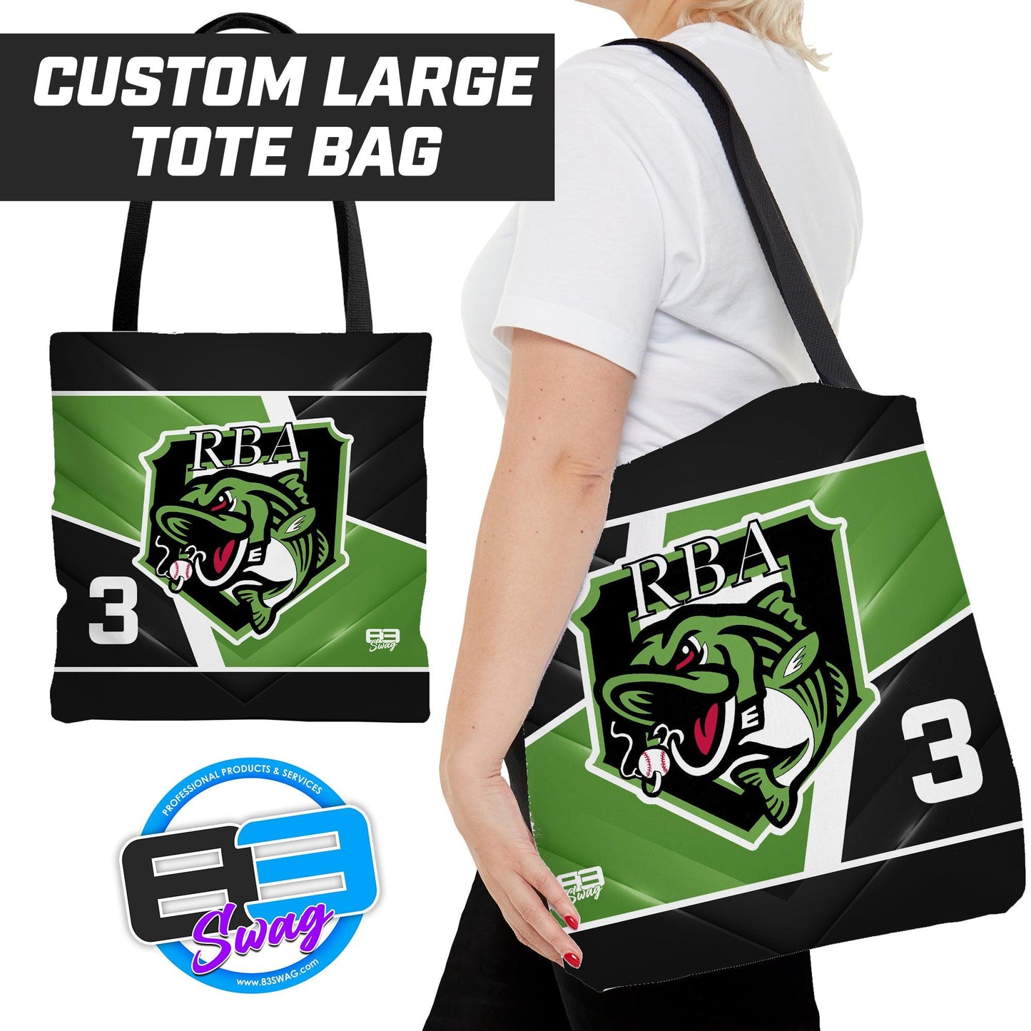 RBA Stripers Baseball - Tote Bag - 83Swag