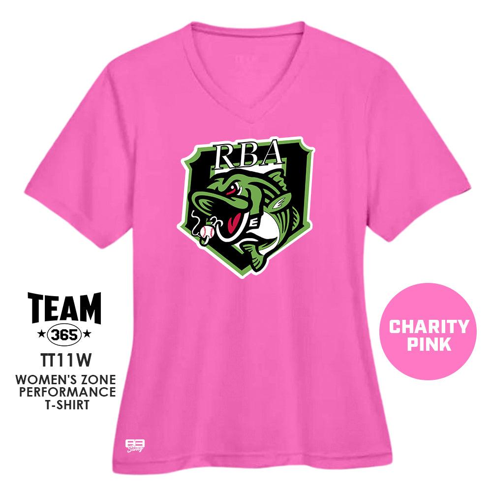 RBA Stripers Baseball V1 2024 Edition - CHARITY PINK - Cool & Dry Performance Women's Shirt - 83Swag