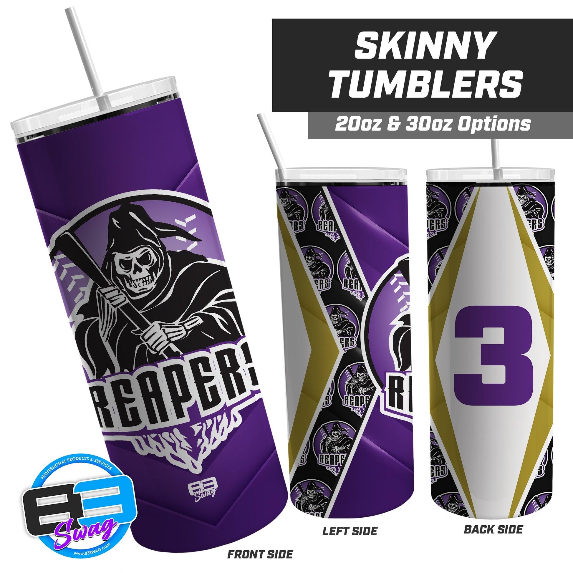 Reapers Softball - 20oz & 30oz Skinny Tumbler - 83Swag