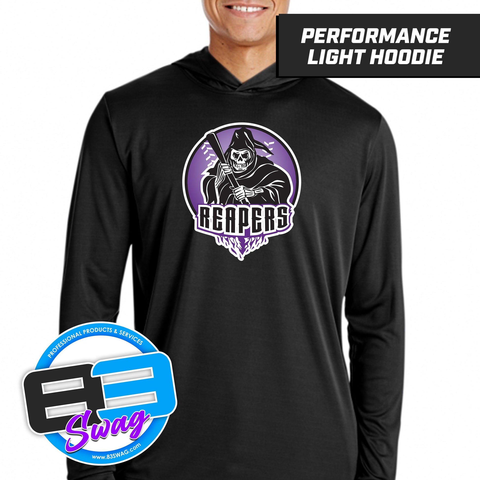 Reapers Softball - Black - Lightweight Performance Hoodie - 83Swag