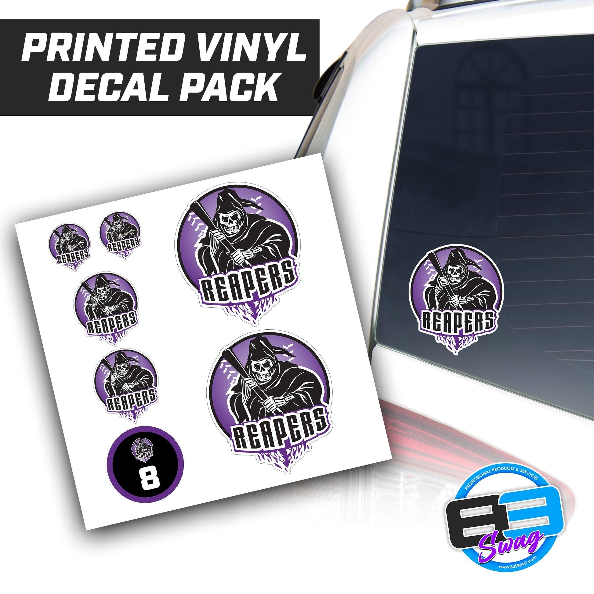 Reapers Softball - Logo Vinyl Decal Pack - 83Swag