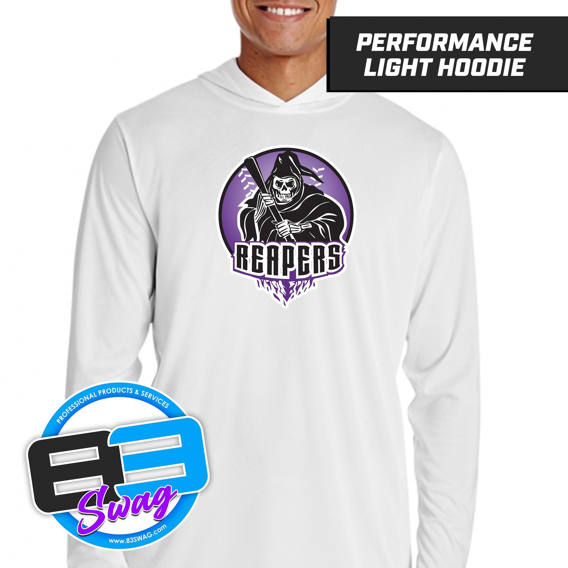 Reapers Softball - White - Lightweight Performance Hoodie - 83Swag