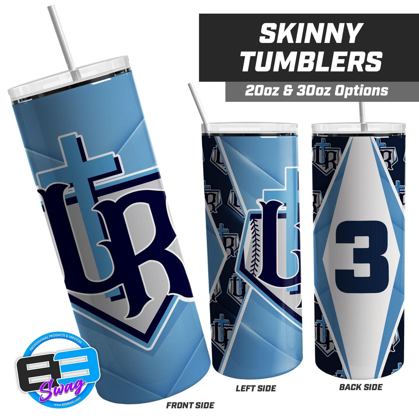 Reign Baseball - 20oz & 30oz Skinny Tumbler - 83Swag