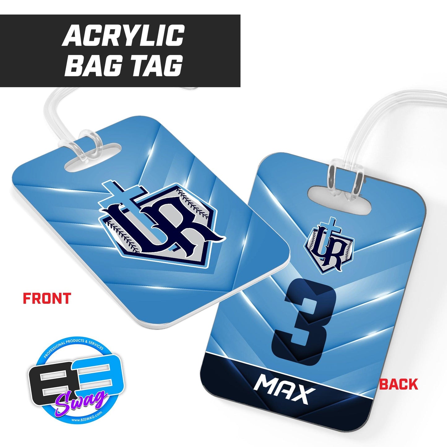 Reign Baseball - Hard Acrylic Bag Tag - 83Swag