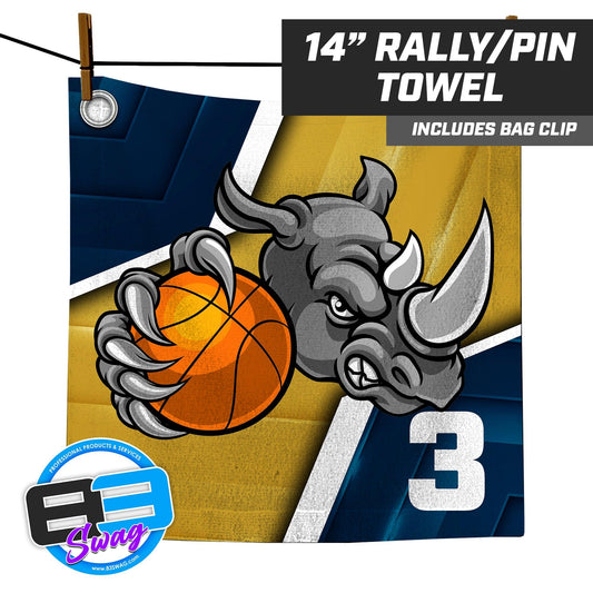 Rhino Basketball - 14"x14" Rally Towel - 83Swag