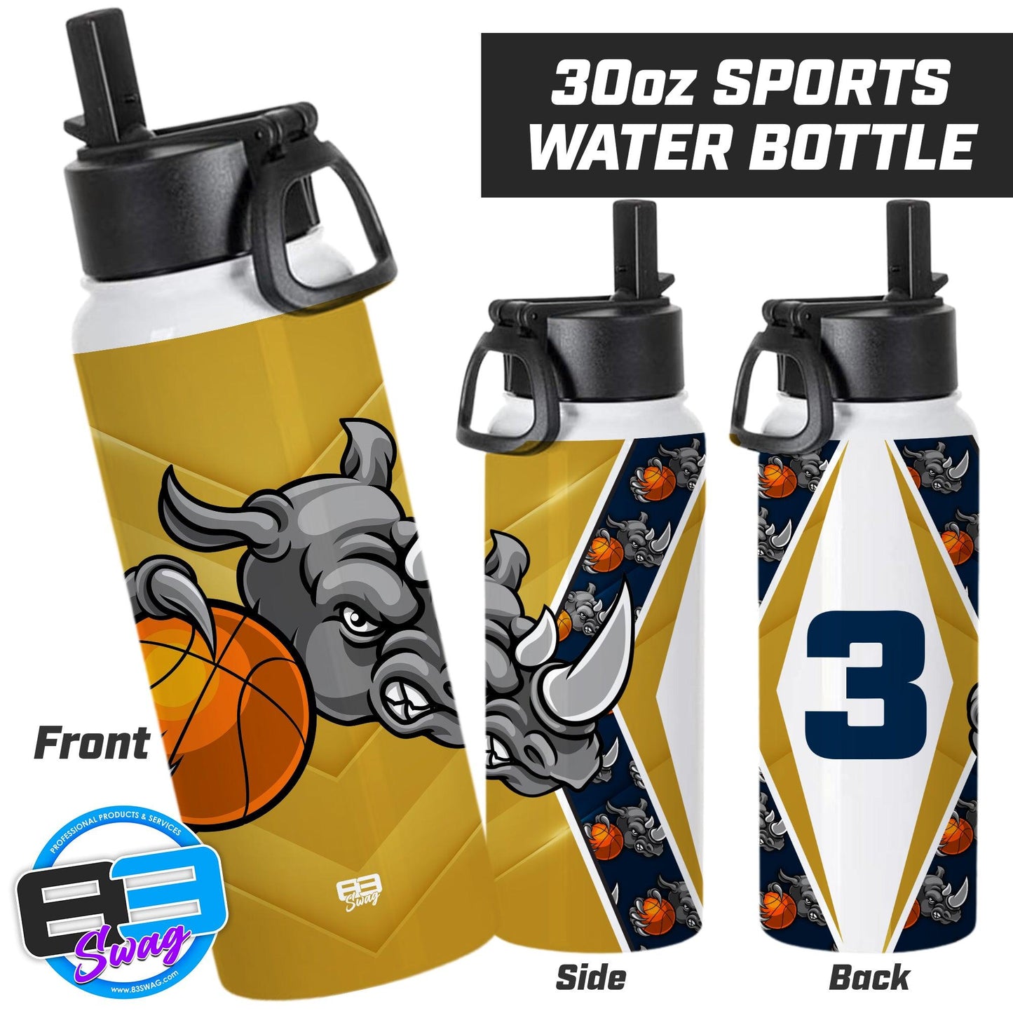 Rhino Basketball - 30oz Sports Tumbler - 83Swag