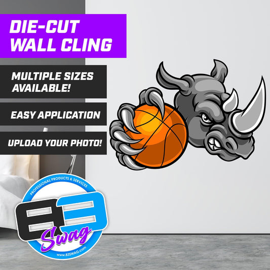 Rhino Basketball Custom Die-Cut Wall Cling - 83Swag