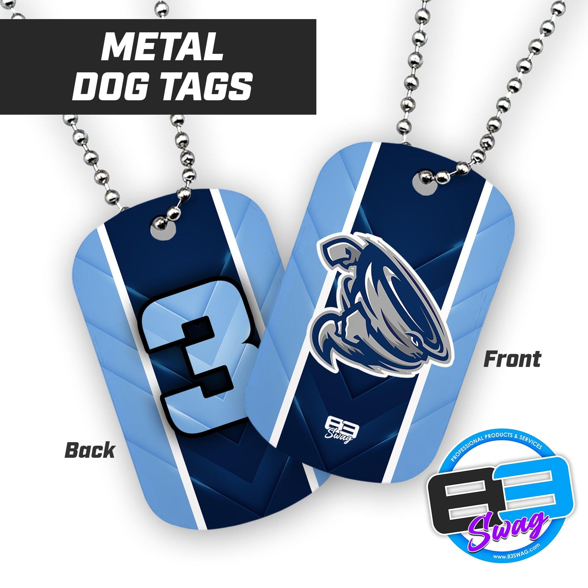 Roosevelt Cyclones - Double Sided Dog Tags - Includes Chain - 83Swag