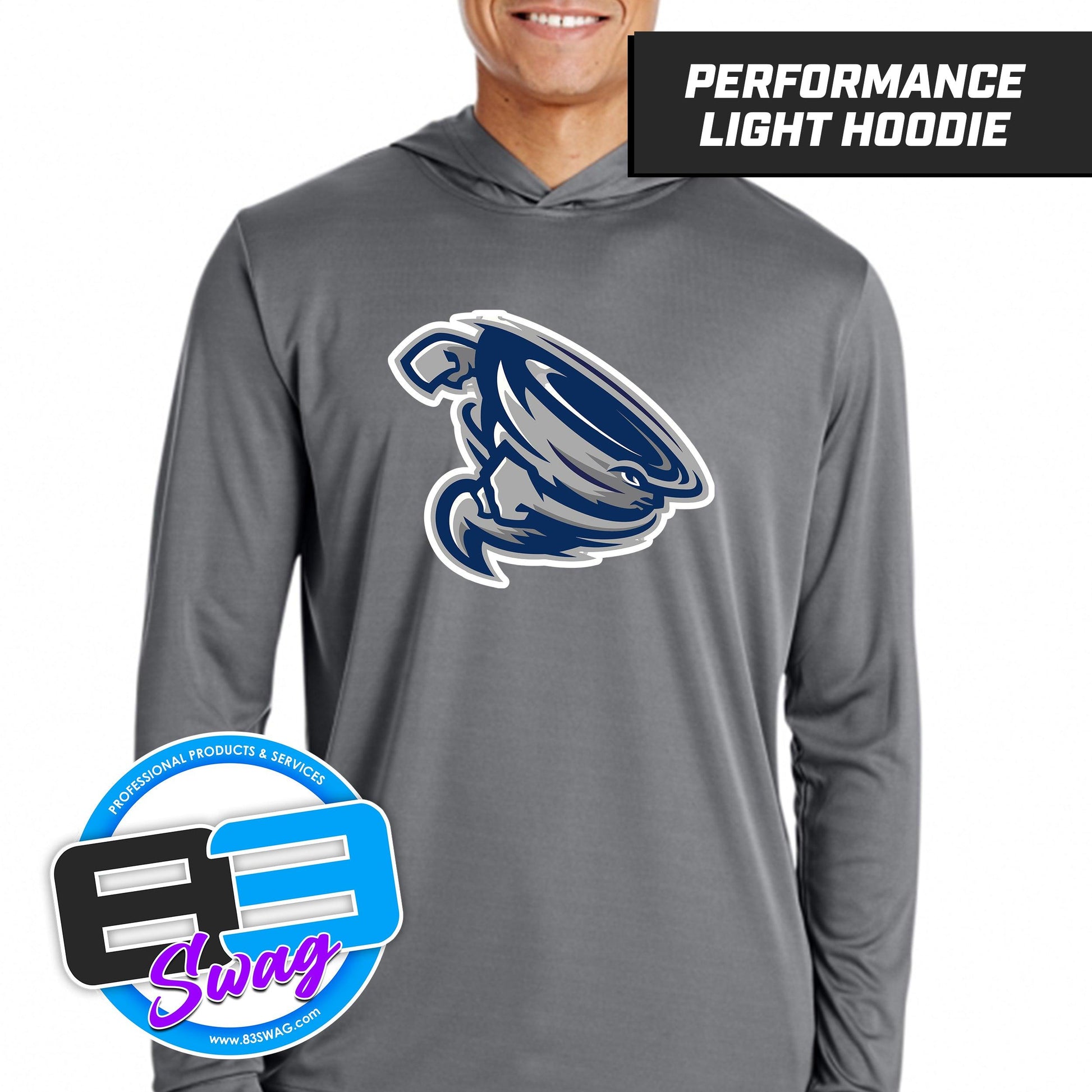 Roosevelt Cyclones - GRAPHITE - Lightweight Performance Hoodie - 83Swag