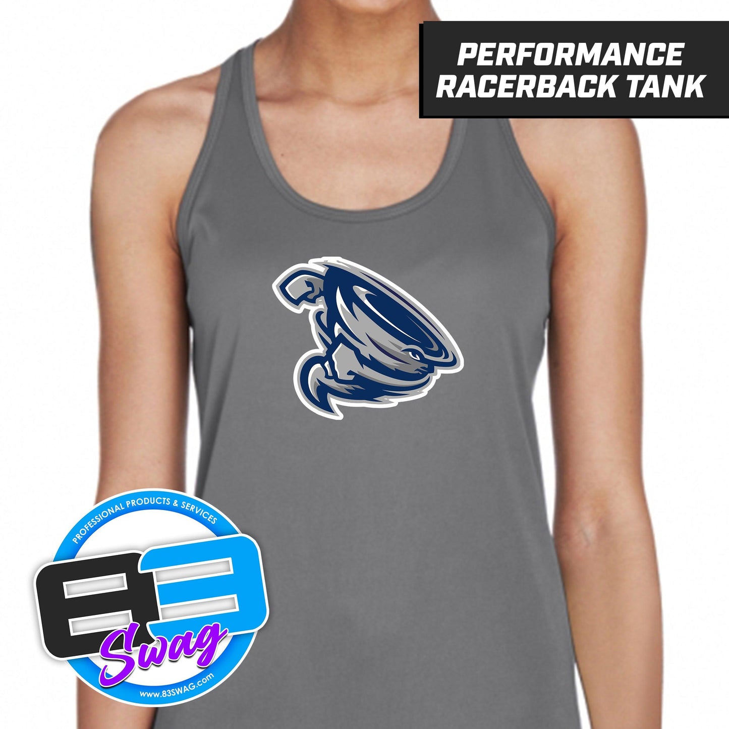 Roosevelt Cyclones - GRAPHITE - Women's Zone Performance Racerback Tank - 83Swag