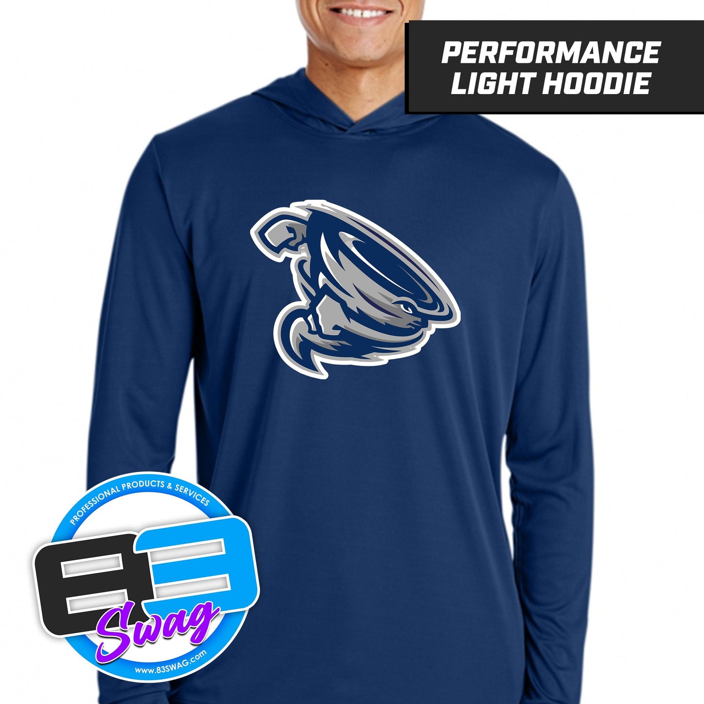 Roosevelt Cyclones - NAVY - Lightweight Performance Hoodie - 83Swag