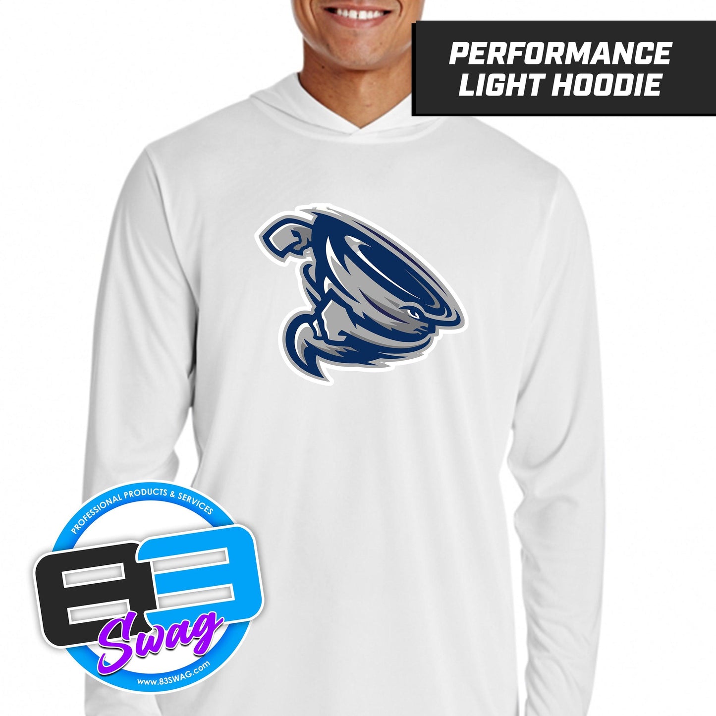 Roosevelt Cyclones - WHITE - Lightweight Performance Hoodie - 83Swag