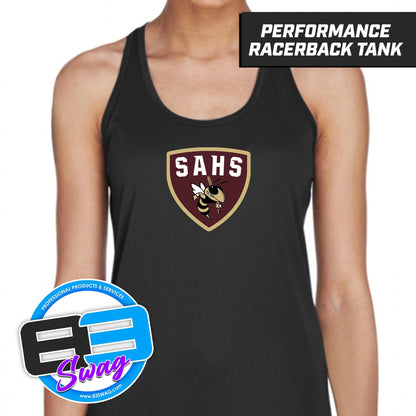 SAHS - St. Augustine Baseball - LOGO 2 - Women's Zone Performance Racerback Tank - 83Swag