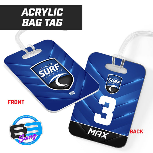 San Diego Surf Soccer - Hard Acrylic Bag Tag - 83Swag