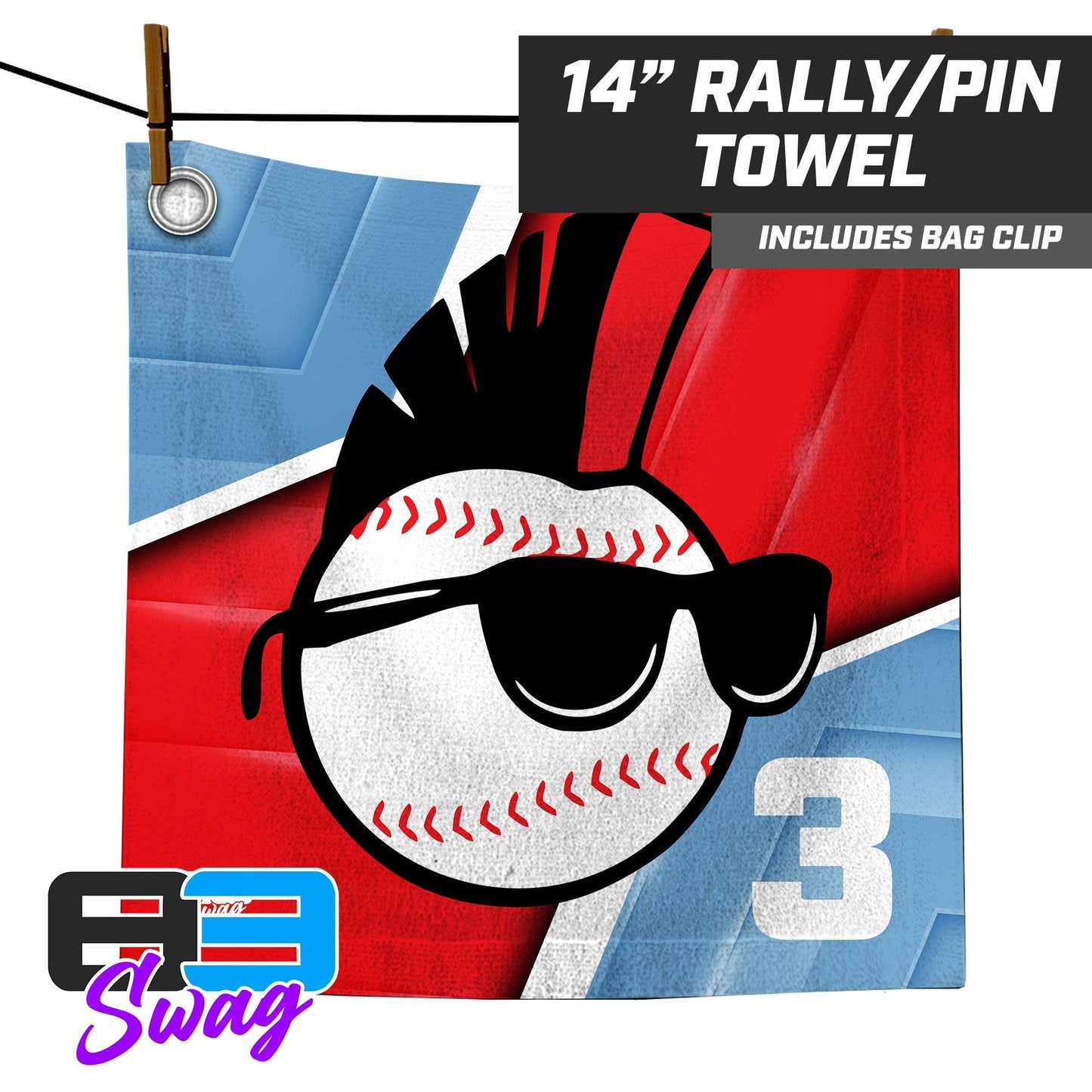 Screwballs Baseball - 14"x14" Rally Towel - 83Swag