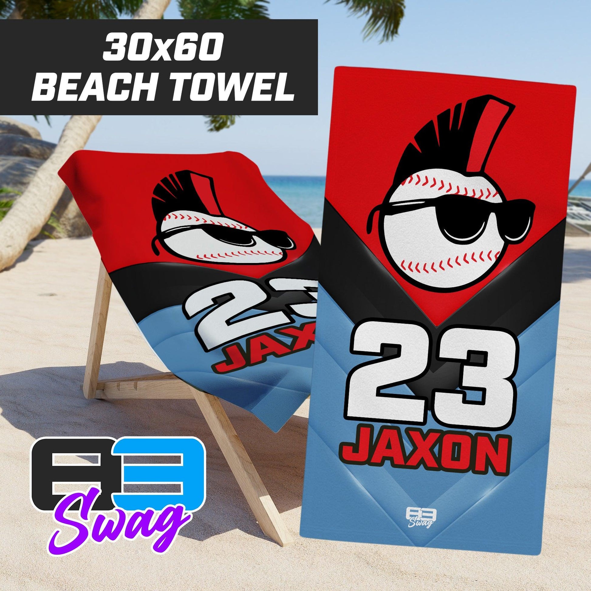 Screwballs Baseball - 30"x60" Beach Towel - 83Swag