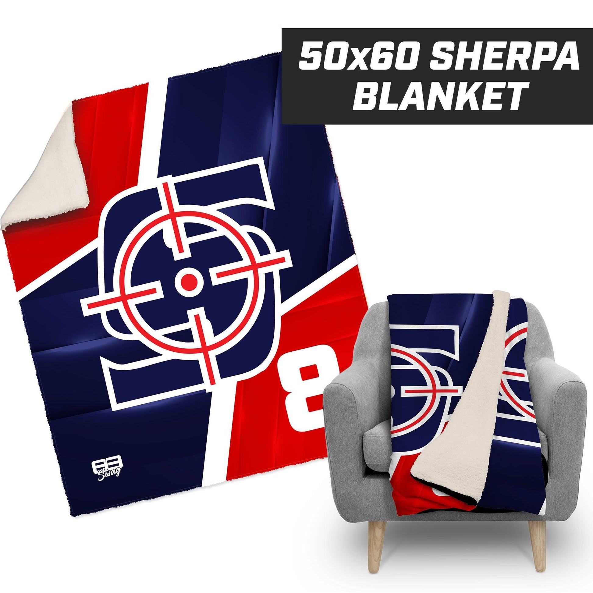 SJ Snipers Baseball - 50”x60” Plush Sherpa Blanket - 83Swag