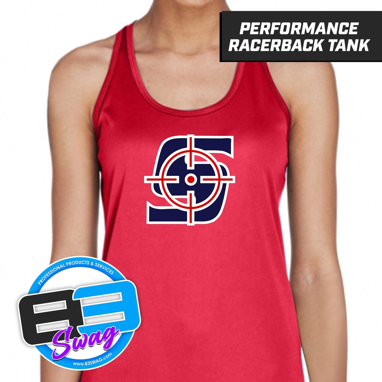 SJ Snipers Baseball - Women's Zone Performance Racerback Tank - 83Swag