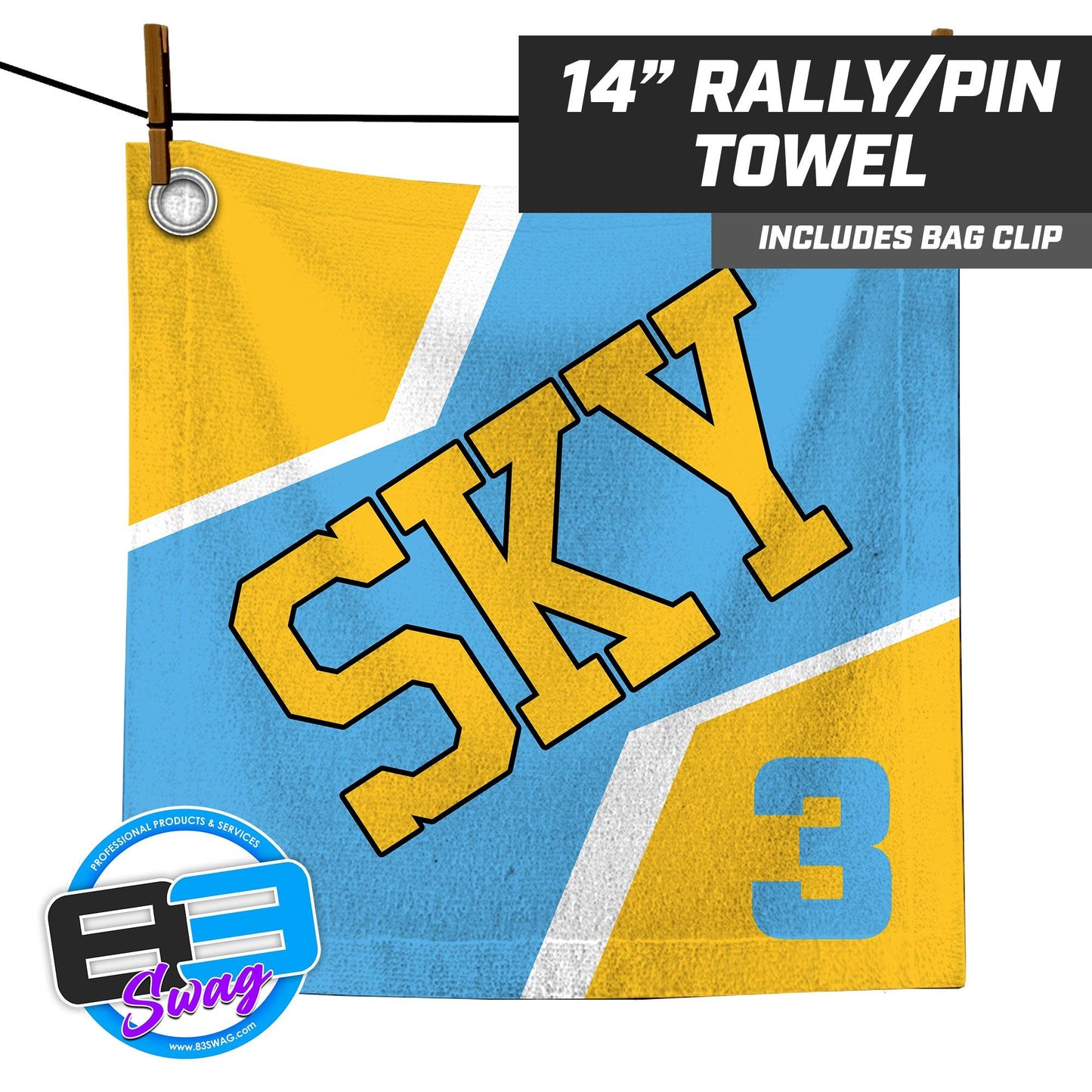 SKY Volleyball - 14"x14" Rally Towel - 83Swag