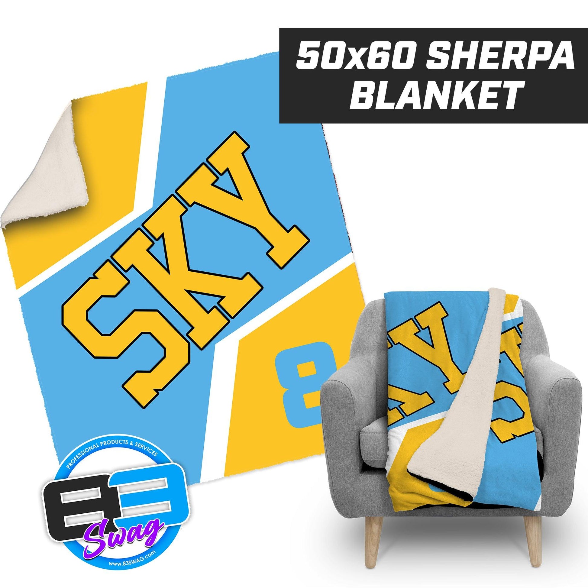 SKY Volleyball - 50”x60” Plush Sherpa Blanket - 83Swag