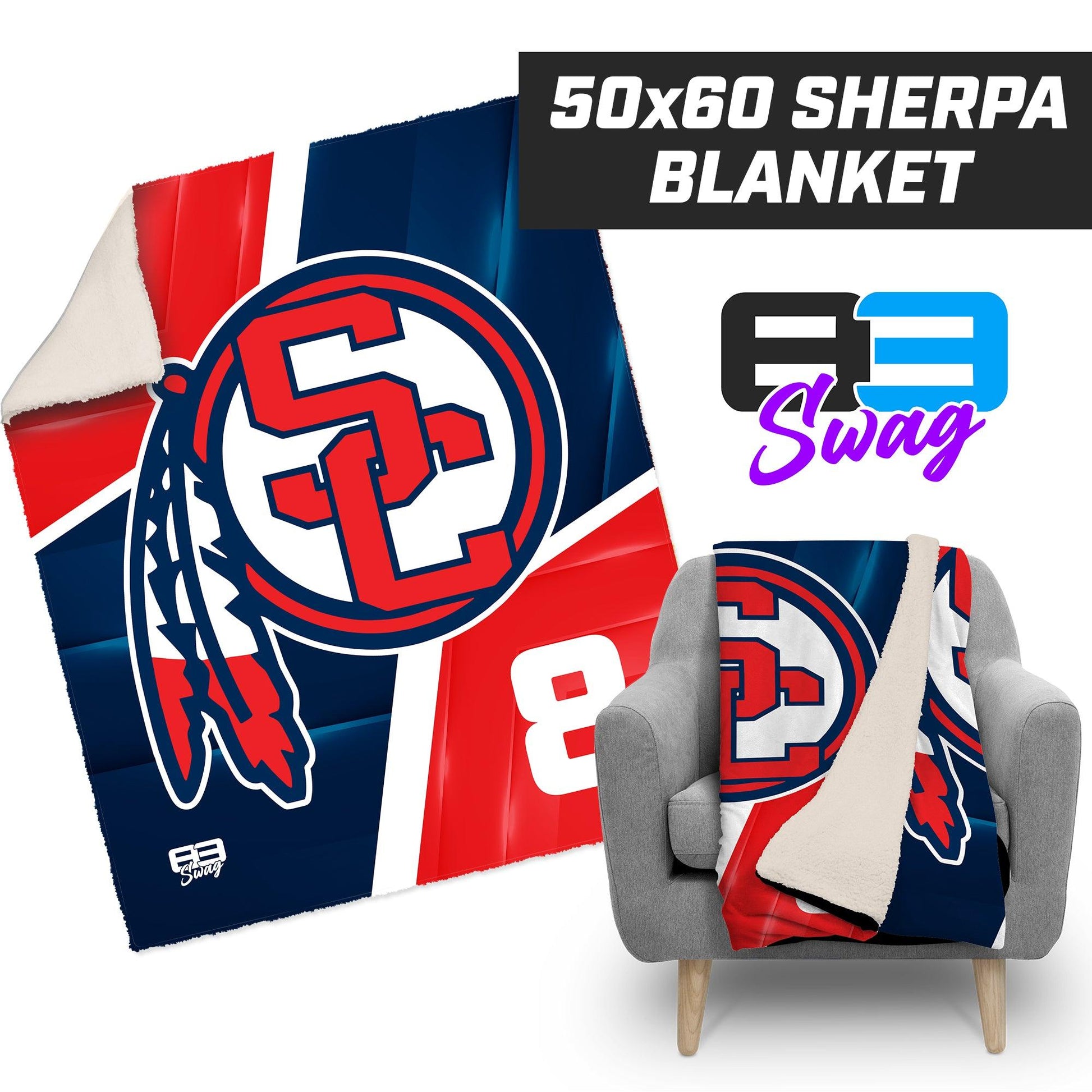 South Cherokee Indians 2024 Edition - 50”x60” Plush Sherpa Blanket - 83Swag