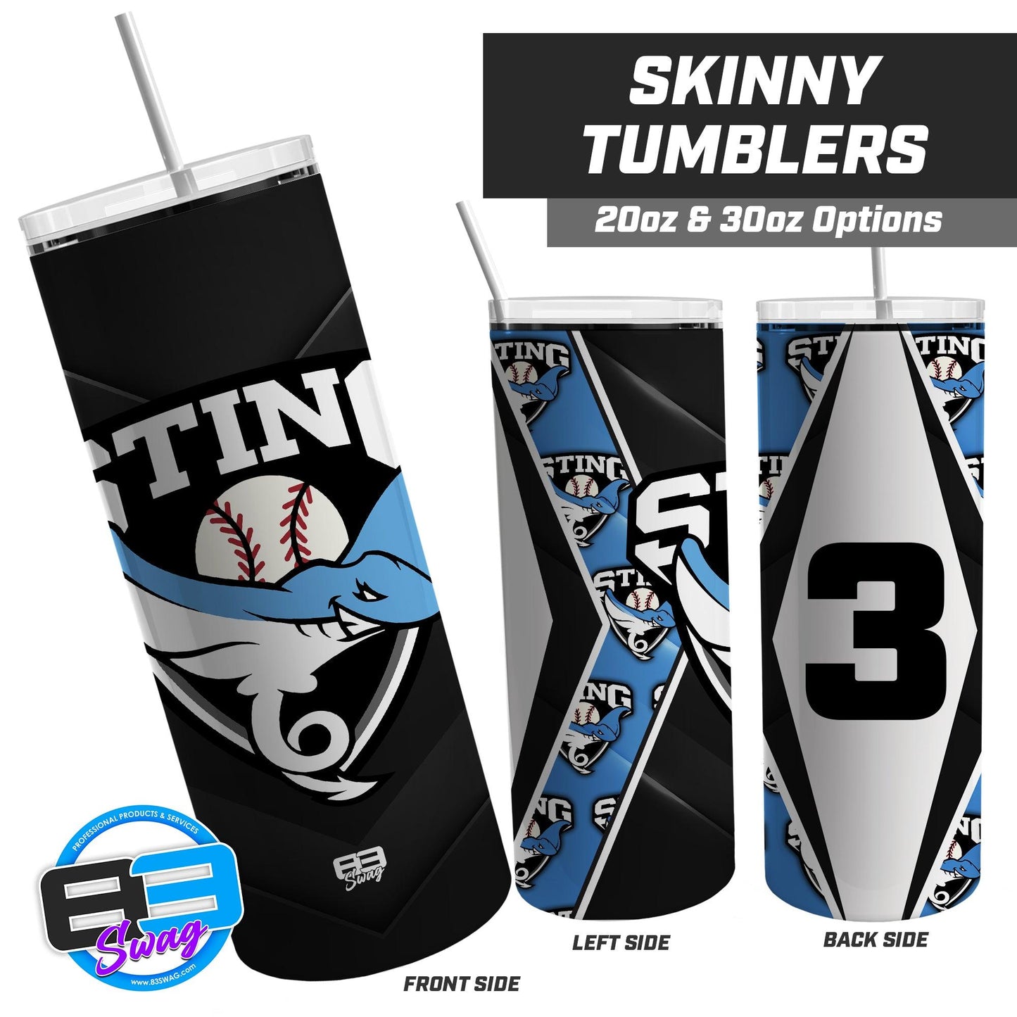 Southwest Sting Baseball - 20oz & 30oz Skinny Tumbler - 83Swag