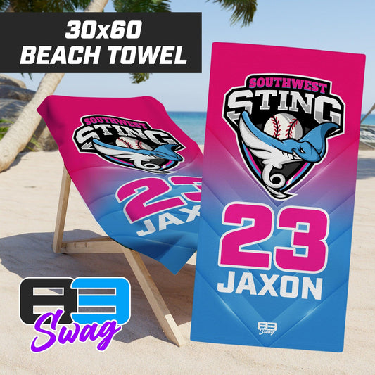 Southwest Sting Baseball - PINK 2024 Edition - 30"x60" Beach Towel - 83Swag