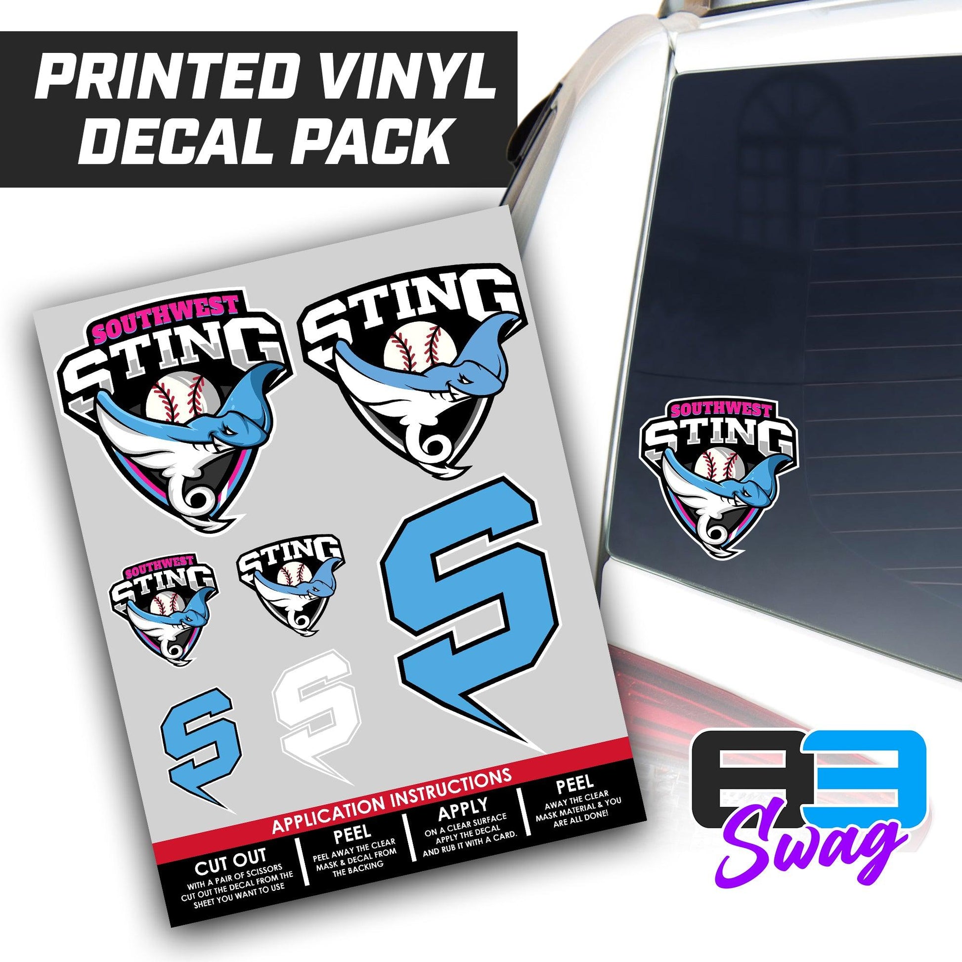 Southwest Sting Baseball - PINK 2024 Edition - Logo Decal Pack Sheet - 83Swag