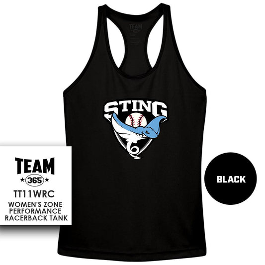 Southwest Sting Baseball V1 - Performance Women’s Racerback T - MULTIPLE COLORS AVAILABLE - 83Swag