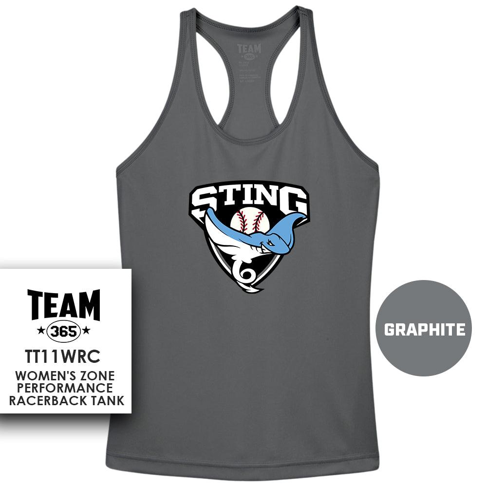 Southwest Sting Baseball V1 - Performance Women’s Racerback T - MULTIPLE COLORS AVAILABLE - 83Swag