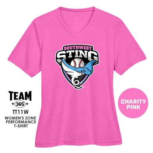 Southwest Sting Baseball V2 - CHARITY PINK - Cool & Dry Performance Women's Shirt - 83Swag