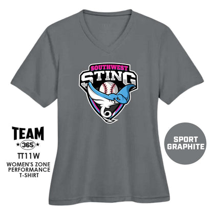 Southwest Sting Baseball V2 - Cool & Dry Performance Women's Shirt - MULTIPLE COLORS AVAILABLE - 83Swag