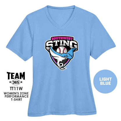 Southwest Sting Baseball V2 - Cool & Dry Performance Women's Shirt - MULTIPLE COLORS AVAILABLE - 83Swag