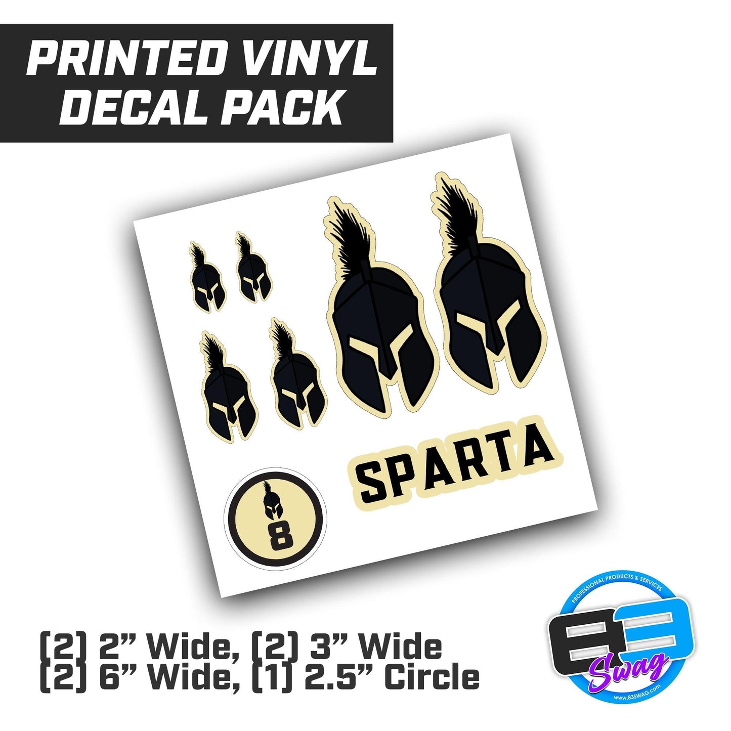 SPARTA Baseball - Logo Vinyl Decal Pack - 83Swag