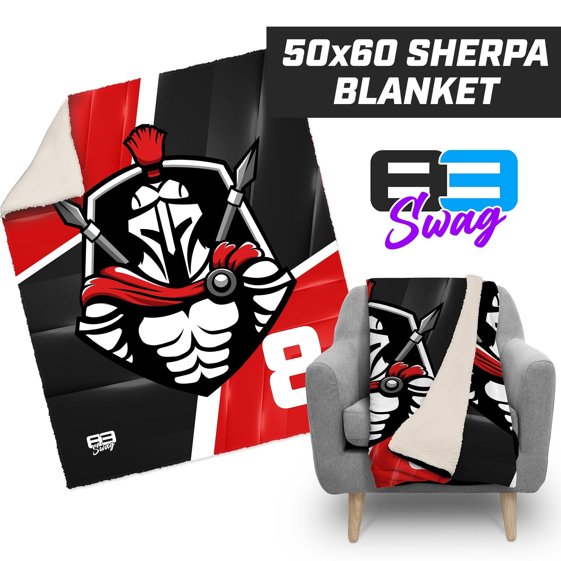 Spartans Baseball 2024 Edition - 50”x60” Plush Sherpa Blanket - 83Swag