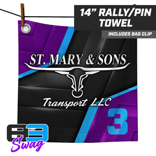 St. Mary & Sons Transport LLC Softball 2024 Edition - 14"x14" Rally Towel - 83Swag