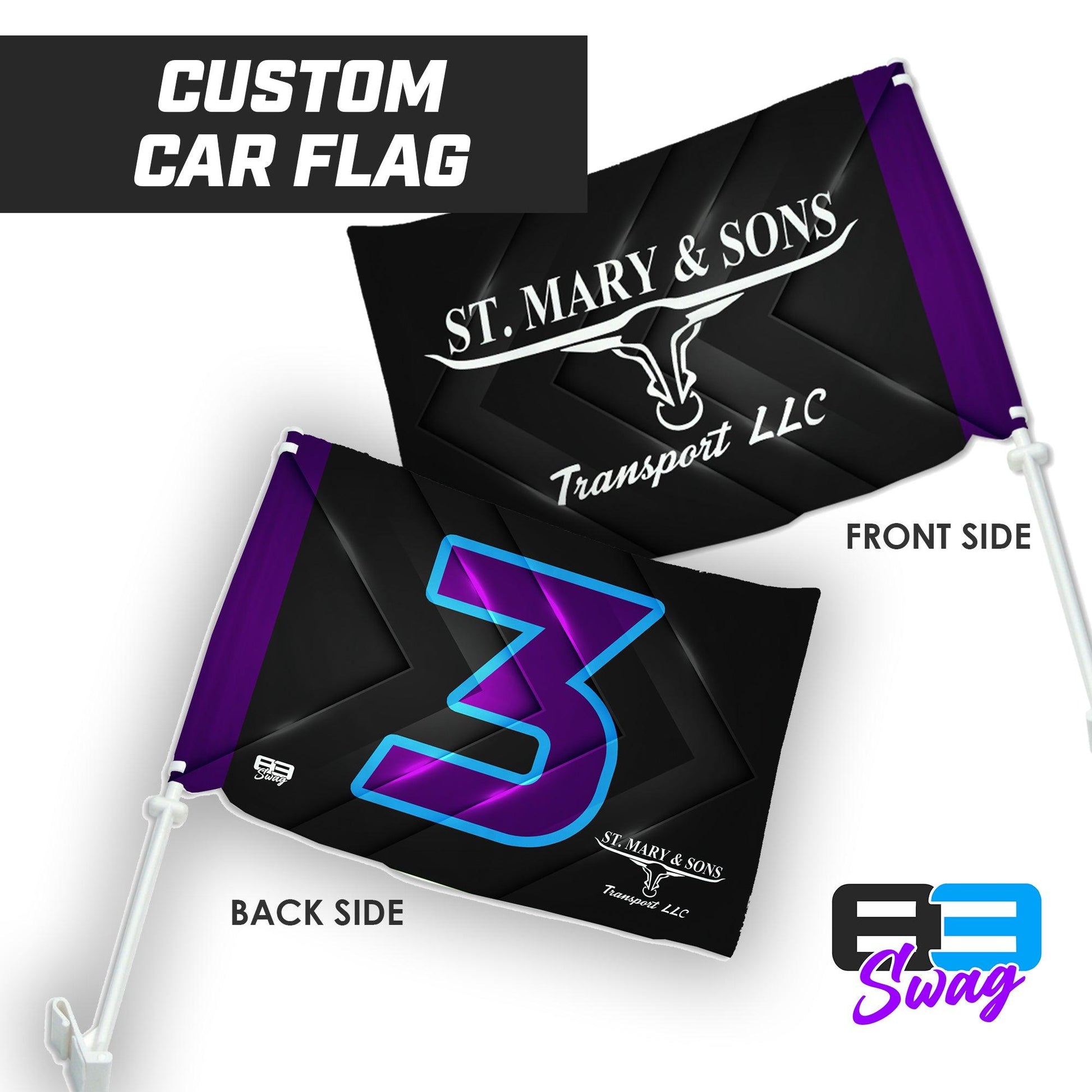 St. Mary & Sons Transport LLC Softball 2024 Edition - Car Flag - 83Swag