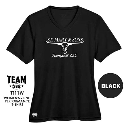 St. Mary & Sons Transport LLC Softball - Cool & Dry Performance Women's Shirt - MULTIPLE COLORS AVAILABLE - 83Swag