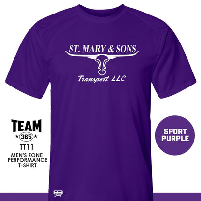 St. Mary & Sons Transport LLC Softball - Crew - Performance T-Shirt - MULTIPLE COLORS AVAILABLE - 83Swag