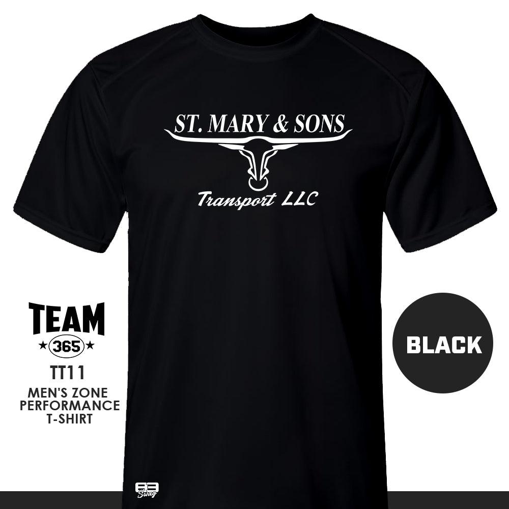 St. Mary & Sons Transport LLC Softball - Crew - Performance T-Shirt - MULTIPLE COLORS AVAILABLE - 83Swag