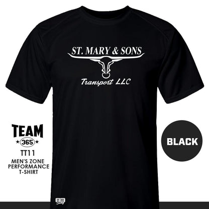 St. Mary & Sons Transport LLC Softball - Crew - Performance T-Shirt - MULTIPLE COLORS AVAILABLE - 83Swag