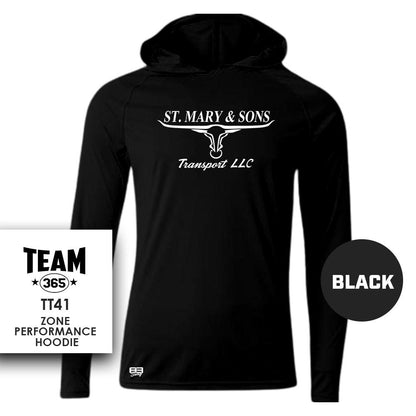 St. Mary & Sons Transport LLC Softball - Lightweight Performance Hoodie - MULTIPLE COLORS - 83Swag