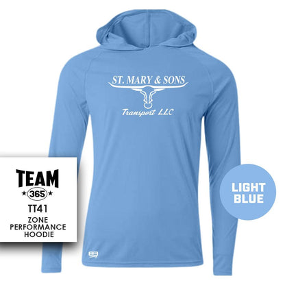 St. Mary & Sons Transport LLC Softball - Lightweight Performance Hoodie - MULTIPLE COLORS - 83Swag
