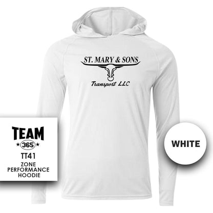 St. Mary & Sons Transport LLC Softball - Lightweight Performance Hoodie - MULTIPLE COLORS - 83Swag