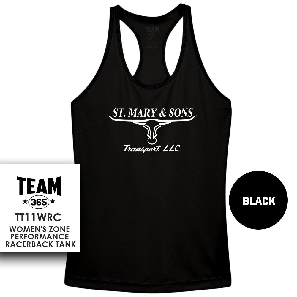 St. Mary & Sons Transport LLC Softball - Performance Women’s Racerback T - MULTIPLE COLORS AVAILABLE - 83Swag